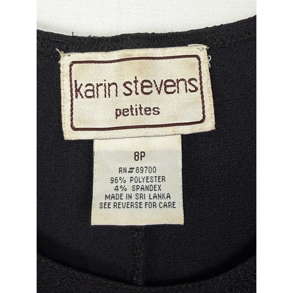 Karin Stevens Sleeveless Maxi Dress Womens 8P Black Textured Crepe Column 536938